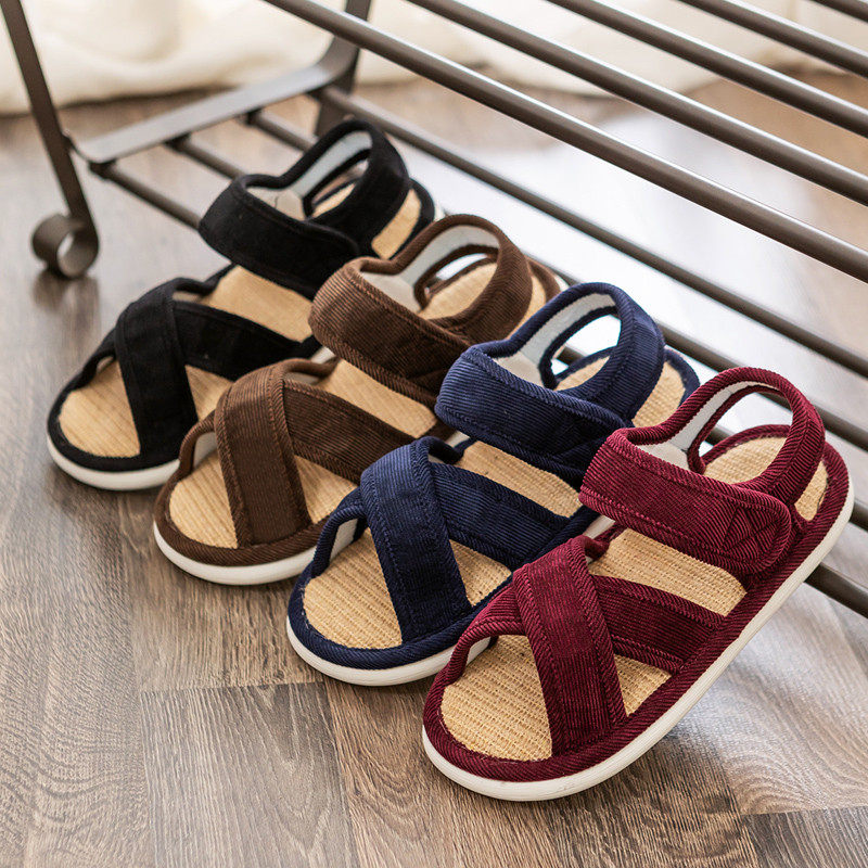 中老年人透气吸汗亚麻拖鞋春夏男女居家用轻便防滑厚底凉鞋可外穿,居家布艺,居家亚麻拖鞋,淘宝优惠券,粉丝福利购,淘宝优惠卷