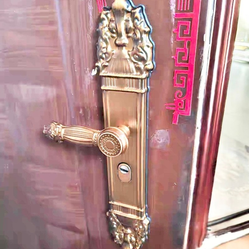 左右可调防盗门别墅配件大门通用型拉手豪华型执手锁把手锁具