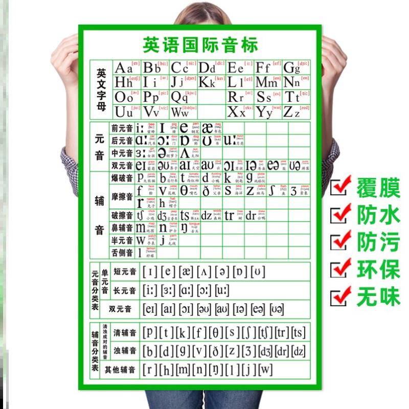 人称代词英语16种基础知识月份星期八大时态墙挂图贴国际音标语法