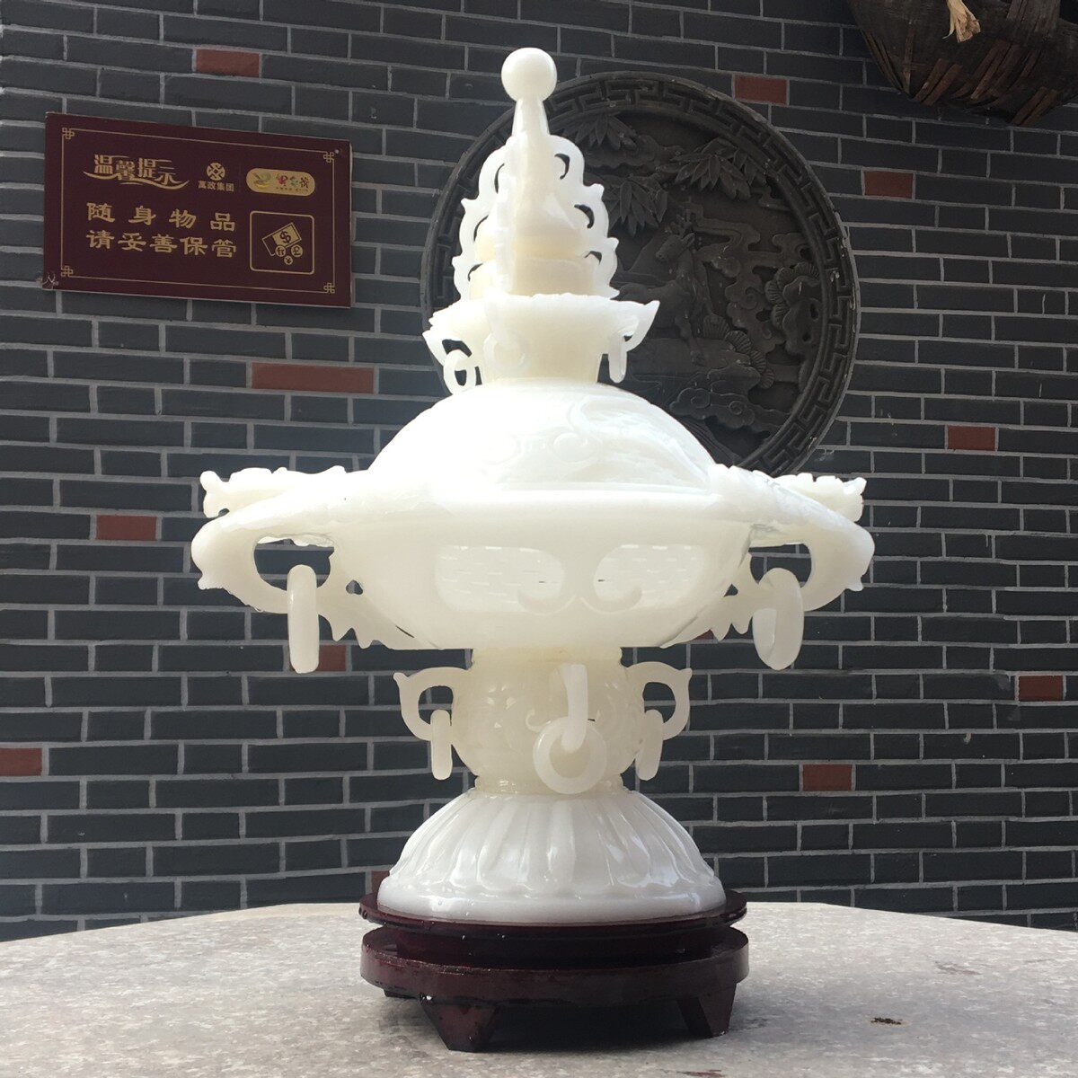 批发阿富汗玉白玉香薰花薰香炉玉石家居摆件礼品工艺品厂家玉器