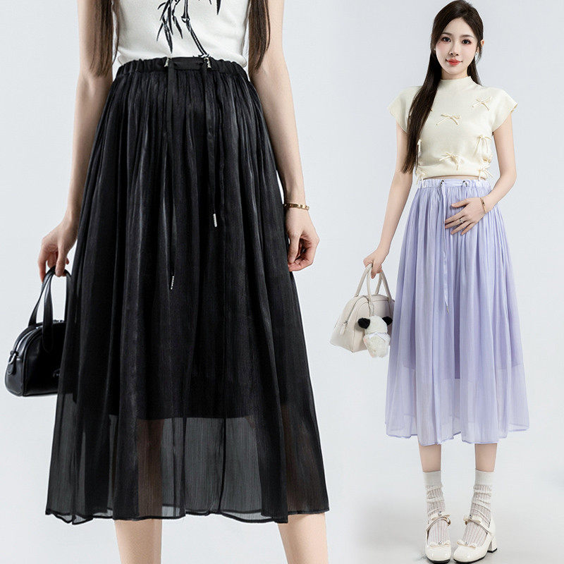 孕妇装夏装琉璃冰丝褶皱夏季中长款外穿宽松休闲A字裙,孕妇装/孕产妇用品/营养,半身裙,淘宝优惠券,粉丝福利购,淘宝优惠卷