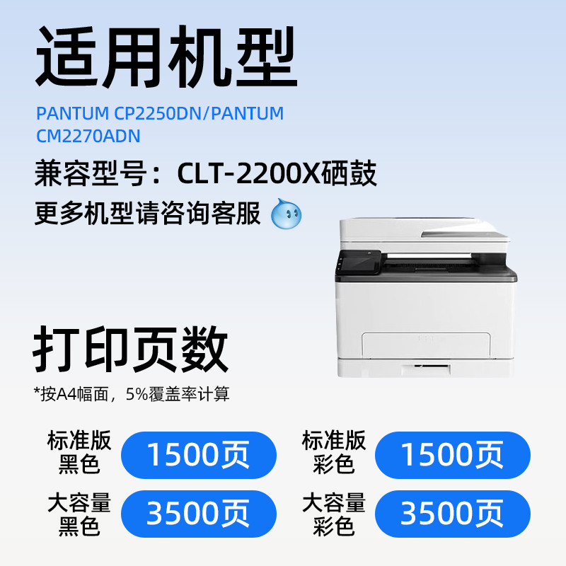 捷能适用奔图Pantum CP2250DN粉盒CM2270ADN打印机CP2250dn复印机