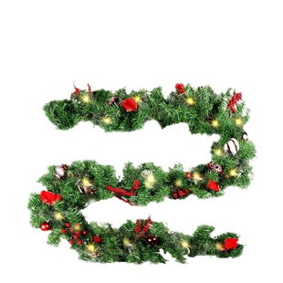 圣诞藤条加密2.7米带批发圣诞节装饰品扶手栏杆圣诞装饰藤条松果