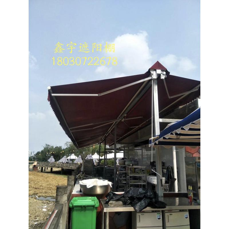 豪华全盒户外伸缩式折叠遮阳棚挡雨棚庭院电动防晒隔热手摇遮雨篷