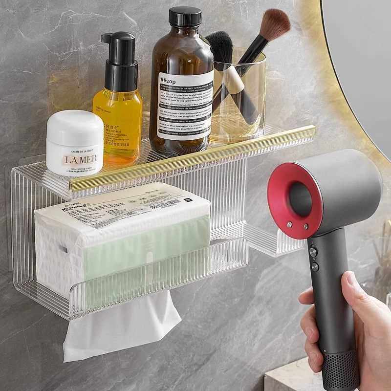 亚克力纸巾架免打孔吹风机风筒架一体卫生间壁挂式多功能收纳架,家庭/个人清洁工具,吹风机置物架,淘宝优惠券,粉丝福利购,淘宝优惠卷