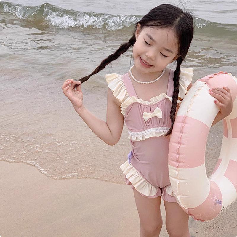 新款女童小女孩吊带泳装韩版儿童游泳套装女宝宝温泉衣服连体泳衣
