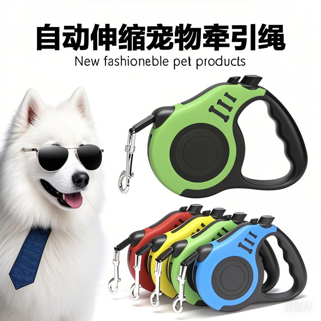 宠物牵引绳宠物狗狗自动伸缩牵引绳猫咪牵引器遛狗绳狗链子狗绳子