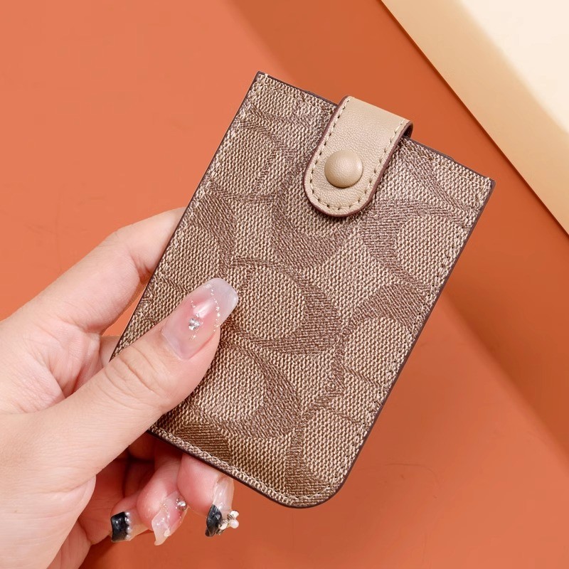 卡包女士小巧超薄卡片套一片式抽拉卡夹精致高档迷你卡套证件包