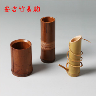 日式竹编花器 插花桶 绕枝花器 花器配件花瓶花篮 古典竹筒花器