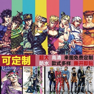 JOJO的奇妙冒险大海报纸墙贴卡通动漫宿舍空条承太郎自粘防水壁纸