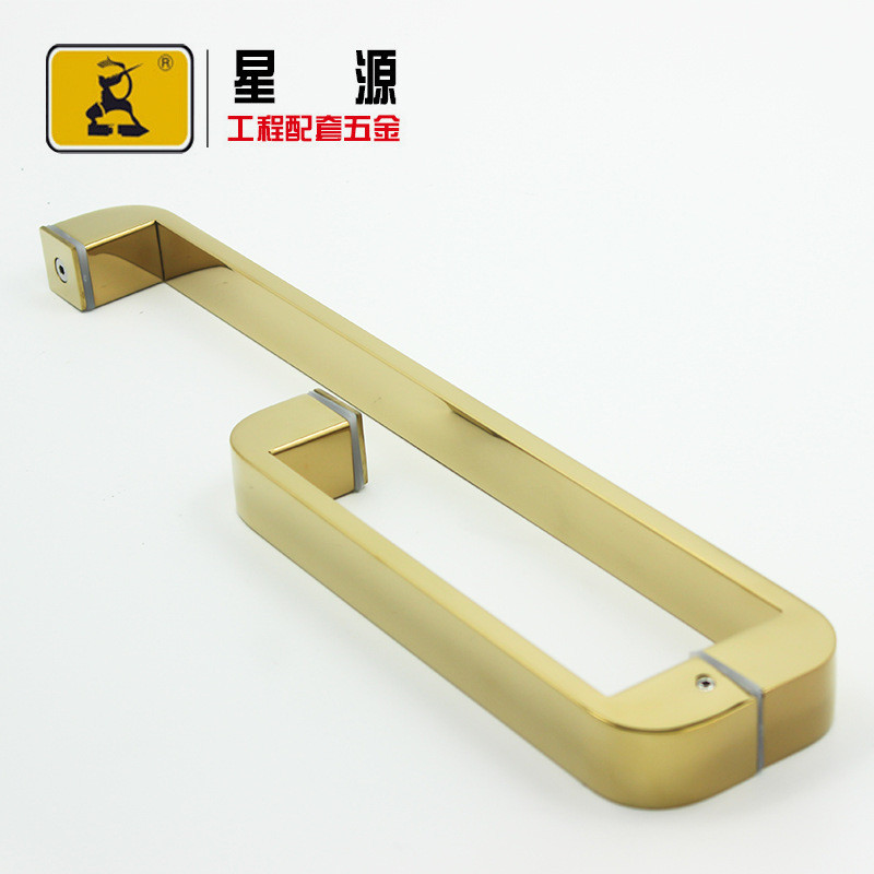 厂家供应浴室门把手10*30金色方管圆角大脚拉手不锈钢拉手可批发