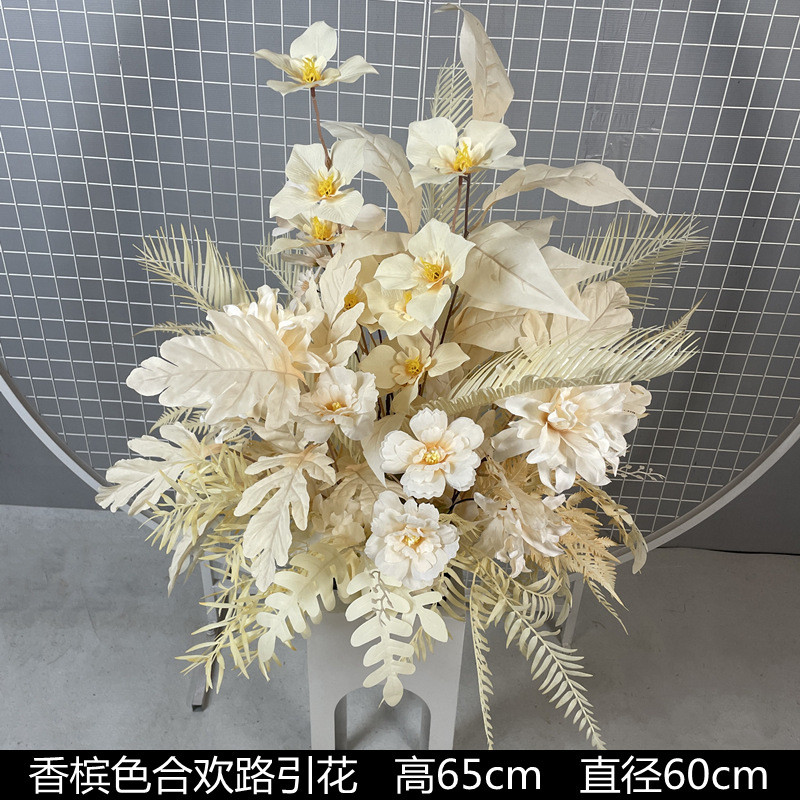 婚庆路引仿真花摆件桌花盆花婚礼迎宾区背景装饰花点t台布置绢花
