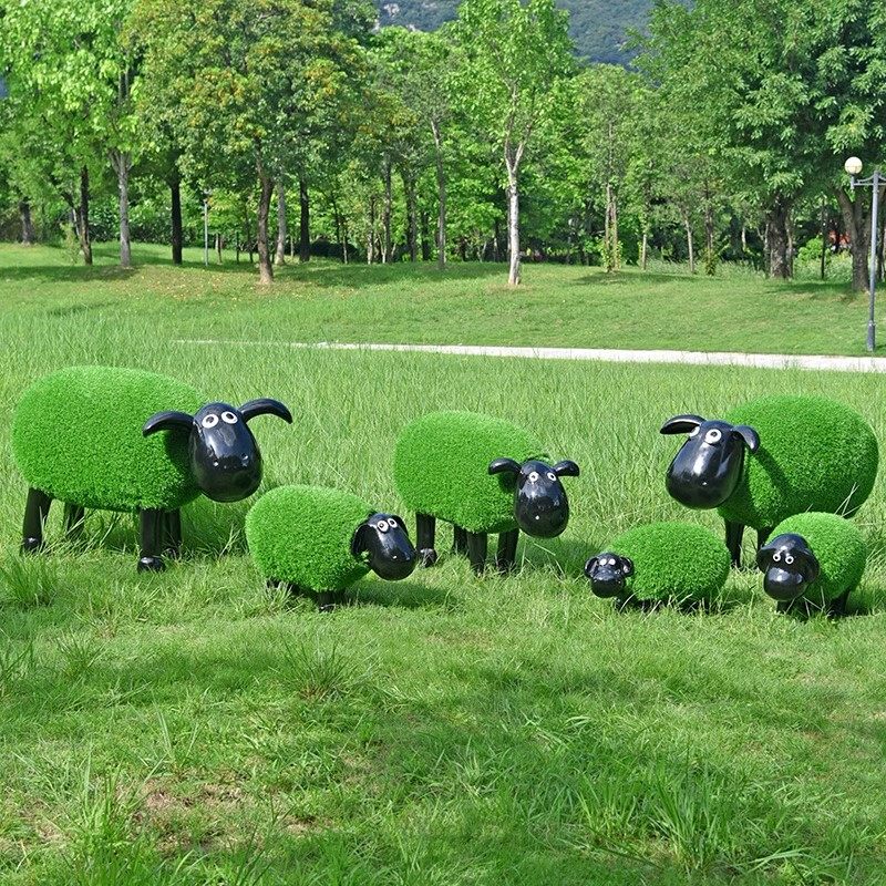 户外卡通植草羊雕塑玻璃钢动物幼儿园林景观草坪装饰小品摆件,家居饰品,户外/庭院摆件,淘宝优惠券,粉丝福利购,淘宝优惠卷