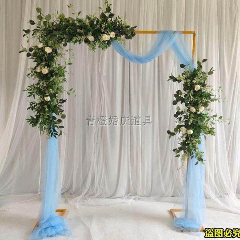婚庆道具求婚铁艺方形气球布置婚礼拱门伸缩背景架架子架装饰花