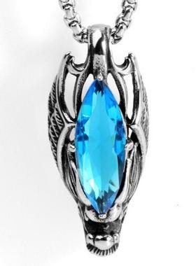 法国Iadd魔眼龙头蓝水晶项链情侣欧美朋克挂件饰品男吊坠嘻哈潮牌