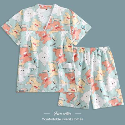 套装纯棉汗蒸服女服服可爱情侣儿童男款睡衣洗浴桑拿家居服款亲子