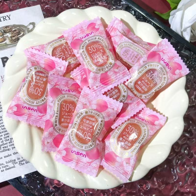 黎祥白桃果汁夹心硬糖结婚喜糖伴手礼办公前台招待年货小粒糖零食