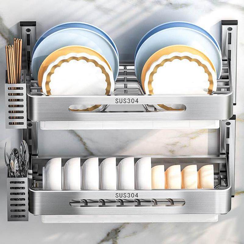 30碗碟收纳架厨房盘家用碗壁挂式沥水碗架免打孔4不锈钢筷置物架,厨房/烹饪用具,碗架,淘宝优惠券,粉丝福利购,淘宝优惠卷