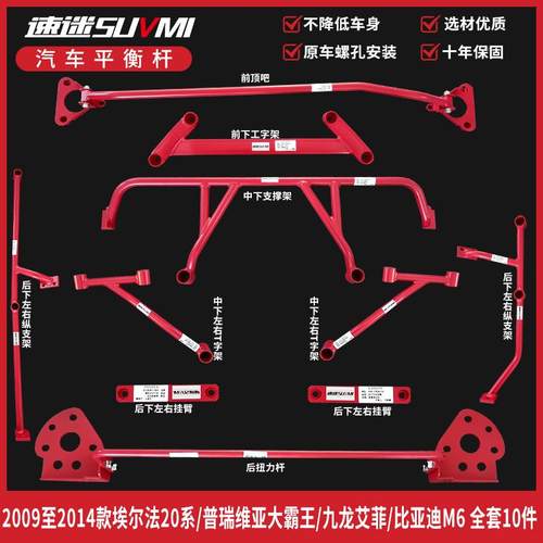 Alphard埃尔法Vellfire威尔法20系平衡杆加强件前顶吧大霸王底BAR