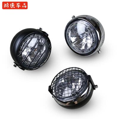 游侠GN天俊V咖week8复古摩托车改装6.5英寸LED前大灯日行前照灯