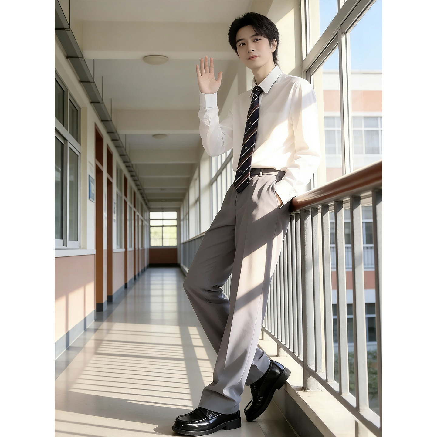 dk制服男女裤日式休闲西裤春秋夏免烫直筒显高显瘦cos加长堆积裤