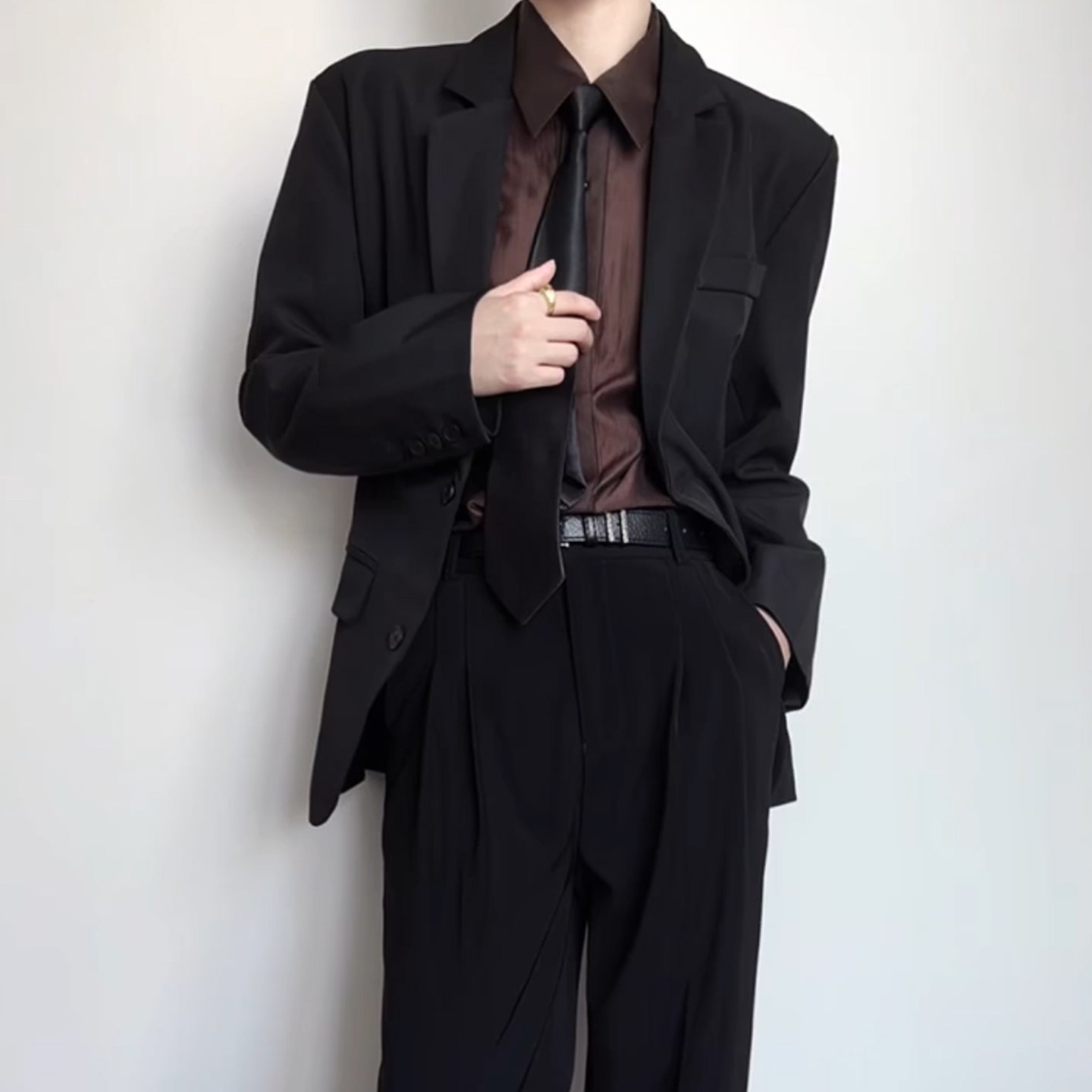 青少年dk制服男女黑色西装马甲潮图片
