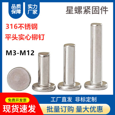 316不锈钢实心平头铆钉耐腐GB109