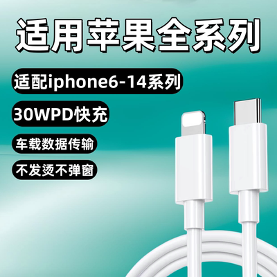 适用苹果6s/7/8/10XR/11/12/13/14ProMax充电线原装快充苹果平板iPad5/6/7/8/9代数据线加长