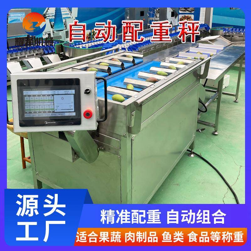 鱿鱼自动配重多工位组合秤蔬菜定量称重机器食品定量皮带组合秤