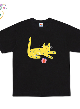 藏蓝色短袖高街穿搭小众原创设计宽松百搭无性别美式短袖T恤奢潮