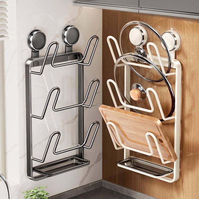 吸盘锅盖架壁挂式免打孔厨房置物架多功能收纳架菜板架砧板架,纺织面料/辅料/配套,纺织机械配件,淘宝优惠券,粉丝福利购,淘宝优惠卷