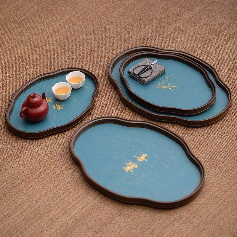 中式竹托盘家用椭圆小型干泡茶台复古竹制编织茶盘壶托盘茶道配件,收纳整理,烫衣板及配件,淘宝优惠券,粉丝福利购,淘宝优惠卷