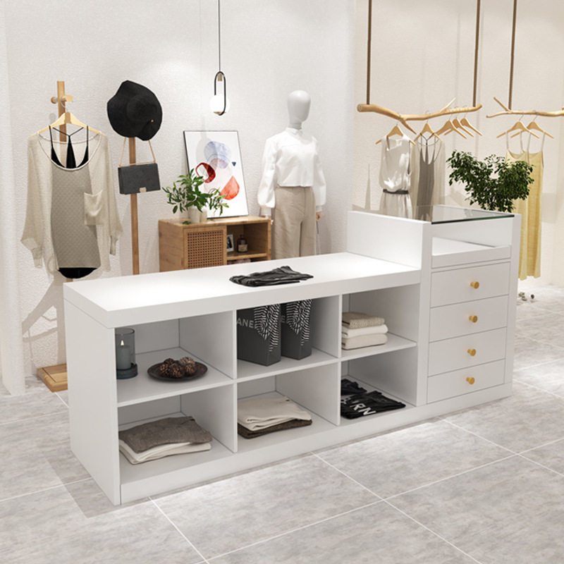 服装店收银台中岛台展示桌储物柜烤漆装饰品柜摆件展台陈列展示台