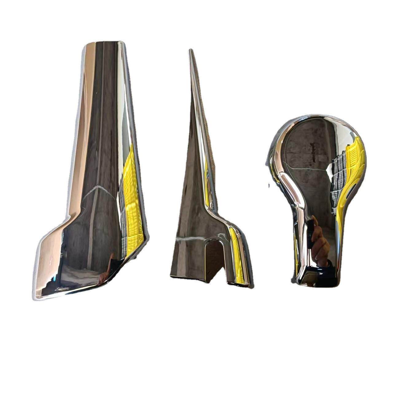 适用ISUZU五十铃FRR专用电镀改装镜杆套3件套粘贴版汽车改装配件