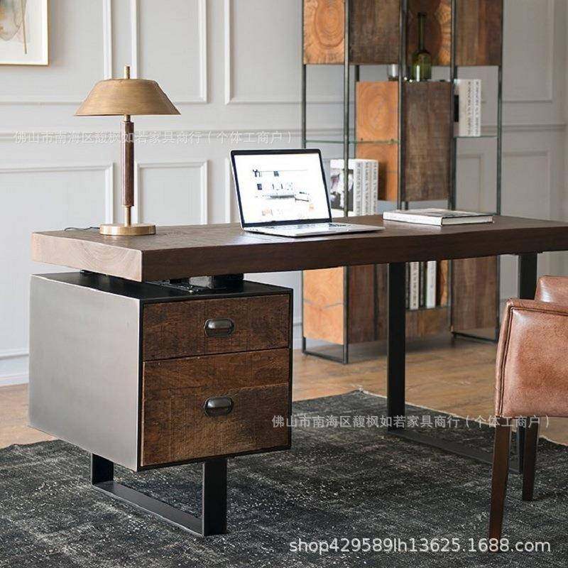 美式复古实木电脑台式桌简约单人办公电脑桌书桌写字台抽屉老板桌,农机/农具/农膜,其它农用工具,淘宝优惠券,粉丝福利购,淘宝优惠卷