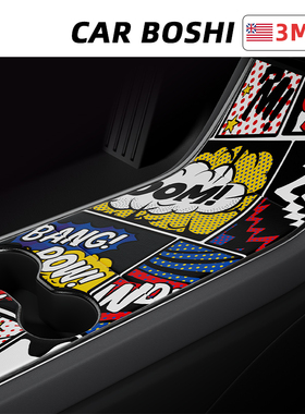 汽博士适用特斯拉19-20老款Model3中控面板贴膜车内装饰改装配件