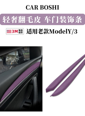适用老款特斯拉Model3/Y迷雾紫车门内饰条仪表台装饰条中控贴配件