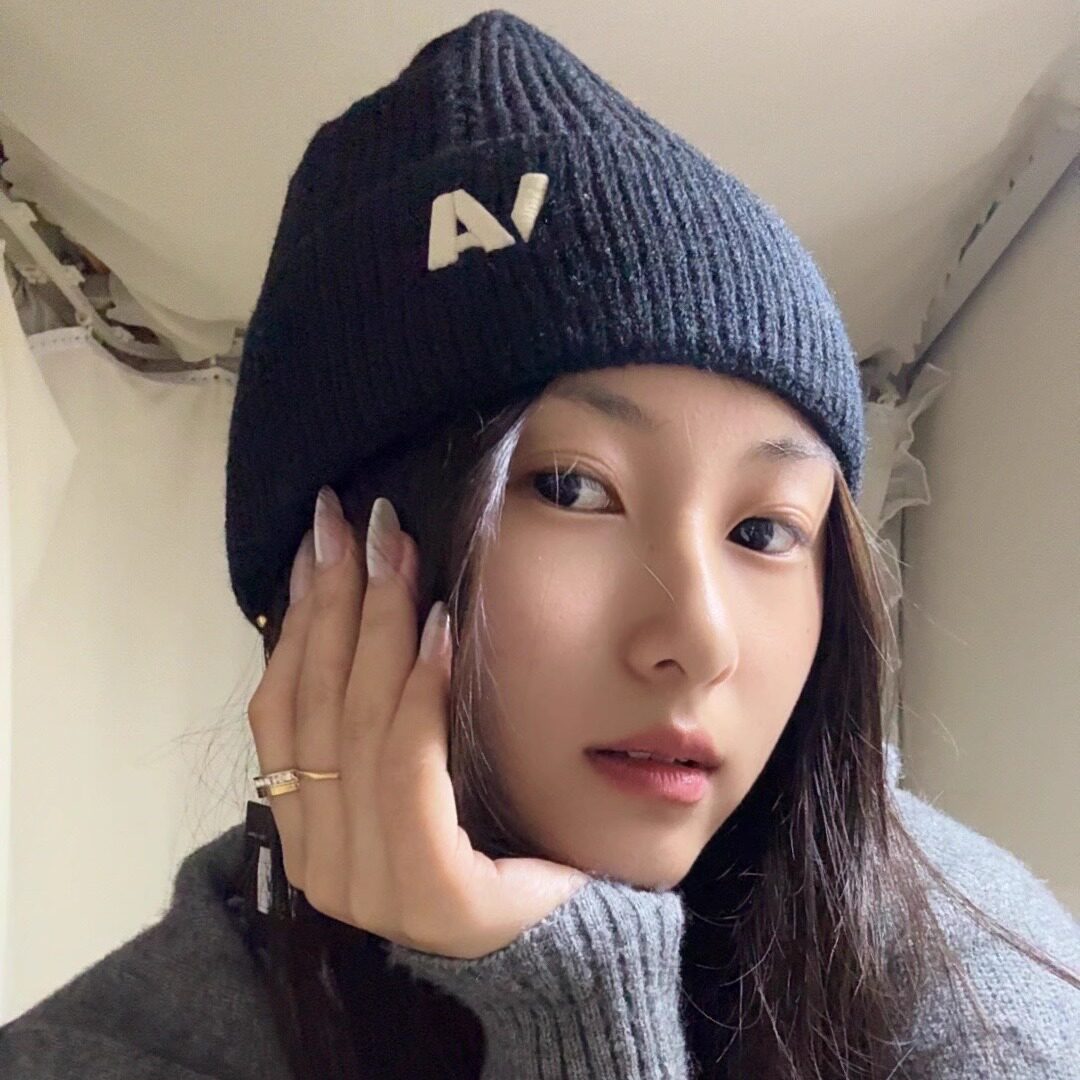 VAVOXP冬季男女款针织帽保暖字母刺绣毛线帽子弹性时尚百搭通用