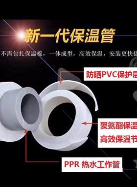 PPR热水管聚氨酯保温管发泡复合管三层一体自带保温层隔热防冻
