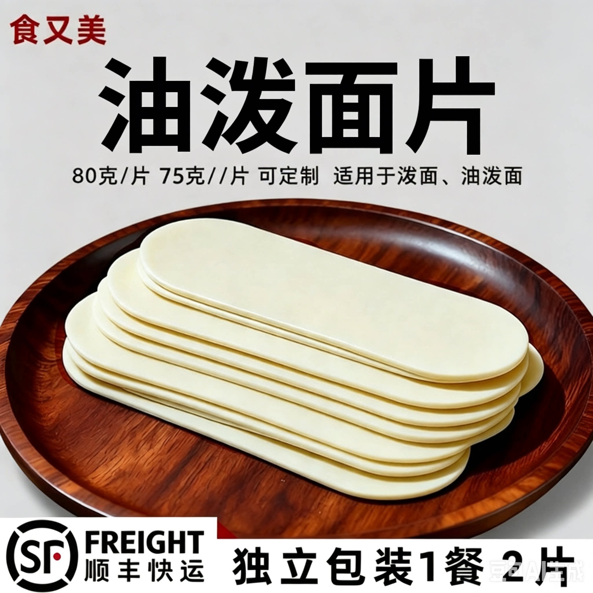 陕西油泼面商用高筋一包6片厂家直销火锅大盘鸡用面顺丰包邮