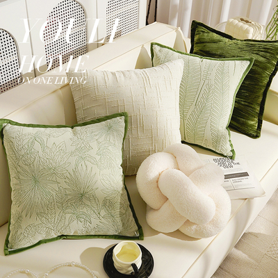 小清新北欧抱枕绿色系新中式客厅软装沙发靠垫样板间靠垫枕套含芯