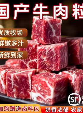 10斤特价雪花牛肉粒烤食材新鲜