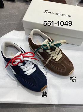 S路花语断码特价款真皮厚底德训鞋女百搭休闲运动鞋单鞋551-1049