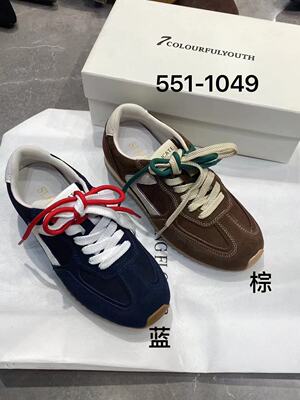 S路花语断码特价款真皮厚底德训鞋女百搭休闲运动鞋单鞋551-1049