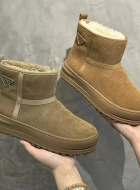 S路花语断码特价复古厚底加绒加厚保暖雪地靴棉鞋女休闲短靴30-5