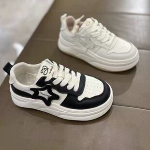 真皮小白鞋 款 女厚底休闲板鞋 星星面包鞋 1325 S路花语断码 特价