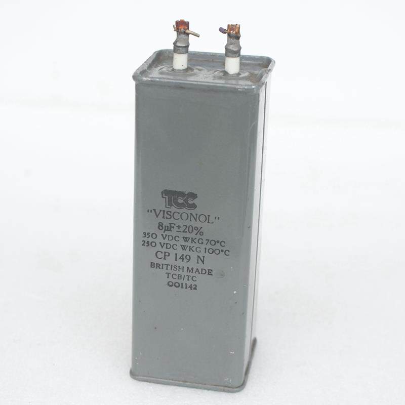 英国TCC陶瓷头下机8UF 350V 200V油浸胆机发烧电容