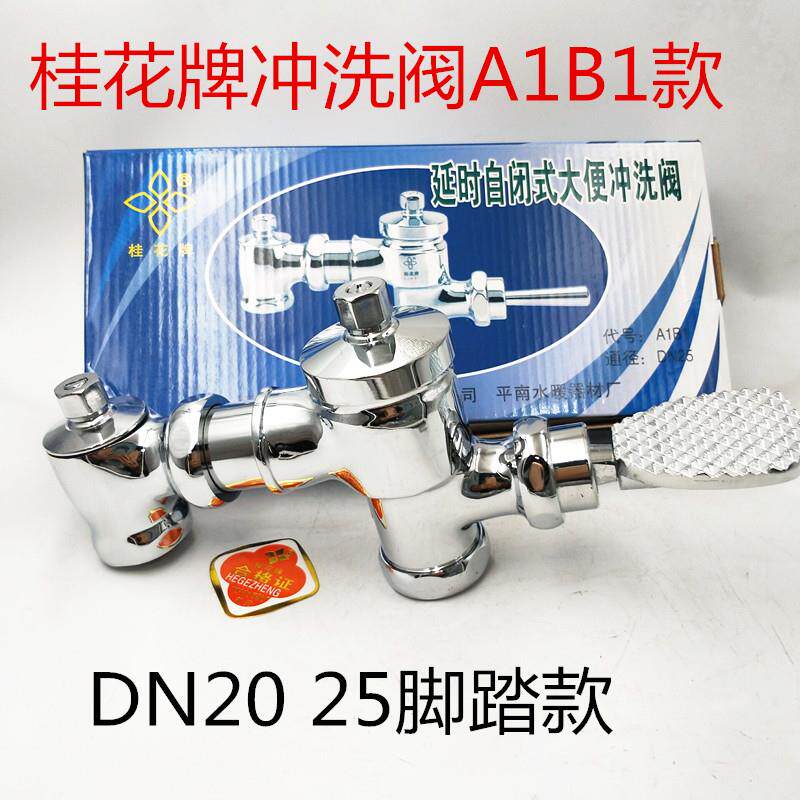 桂花牌A1B1脚踏冲洗阀DN25自闭式大便冲水阀 脚踏款1寸6分开关阀