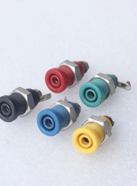 黄色黑红蓝绿色拆机10.9mm面板香蕉插座接线端子测试面板插座单价