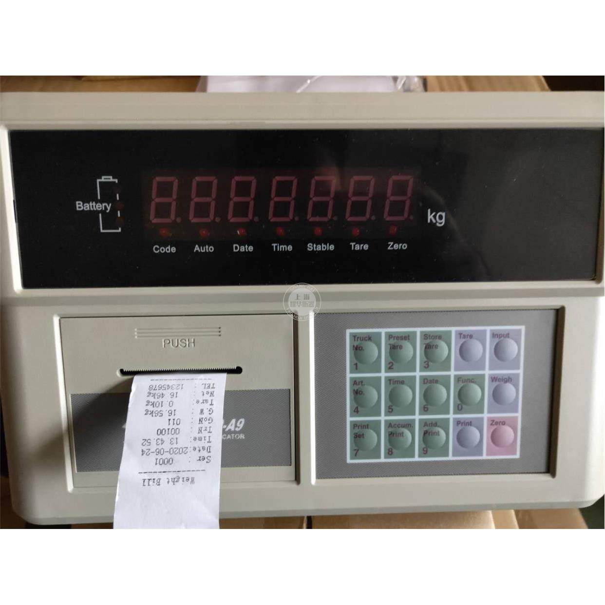 上海耀华电子秤打印称重磅单显示器英文外贸版地磅仪表XK3190A9+P